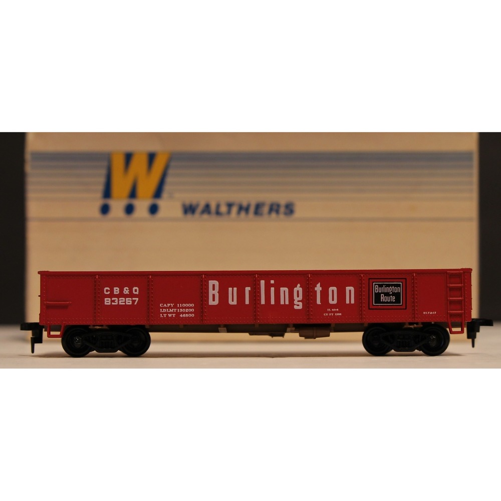 HO Walthers 40' Gondola Burlington CB&Q 83276 Pre-Owned Vintage 90's With Box V